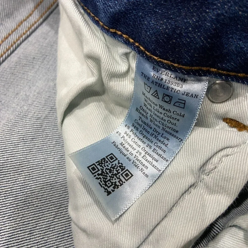 Everlane Uniform Medium Wash Denim Blue Jeans Straight Leg Organic Men's 32 x 30